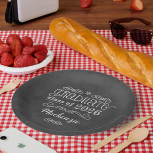 Chalkboard Graduate Graduation Party Paper Plate