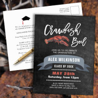Chalkboard Graduation Crawfish Boil Invitation