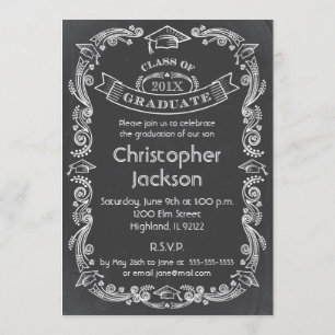 Chalkboard Graduation Invitation