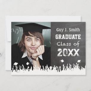 Chalkboard Graduation Invitation Your Photo