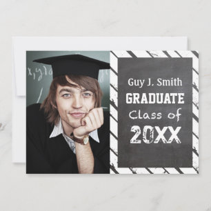Chalkboard Graduation Invitation Your Photo