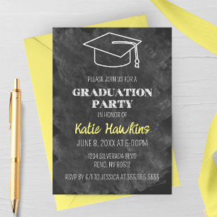 Chalkboard Graduation Party Invitation
