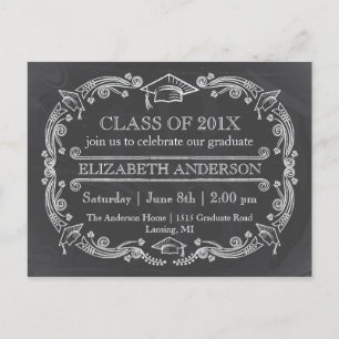 Chalkboard Graduation Party Postcard