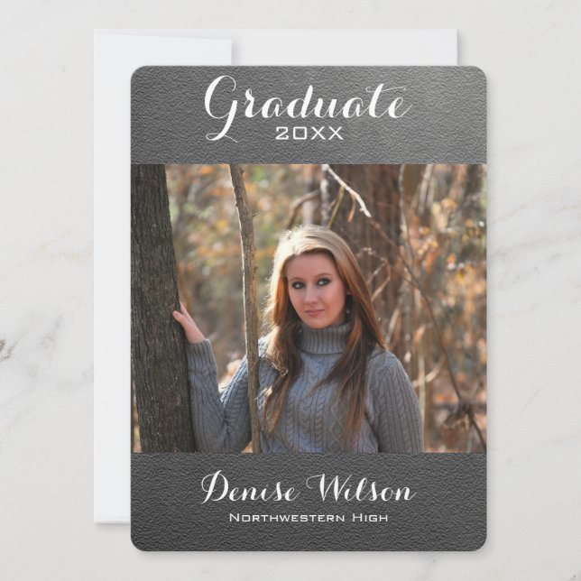 Chalkboard Graduation Photo Invitation (Front)