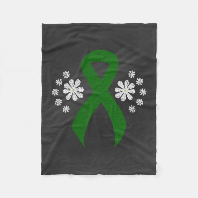 Chalkboard Green Awareness Ribbon Fleece Blanket (Front)