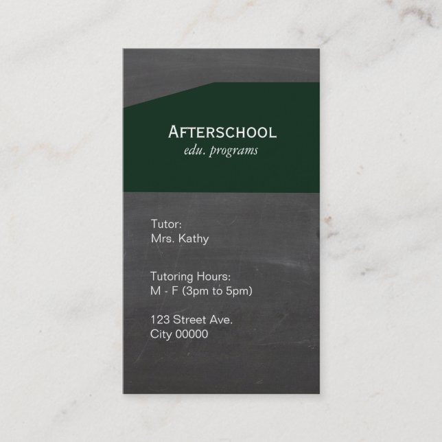 Chalkboard Green Panel Business Card (Front)