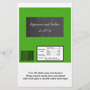 Chalkboard Green Wedding Large Candy Wrapper