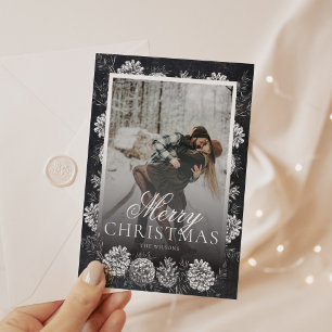 Chalkboard Greenery Photo Christmas Card
