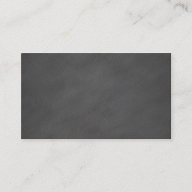 Chalkboard Grey Background Grey Chalk Board Black Business Card (Front)