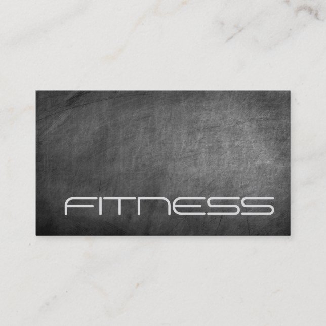 Chalkboard Grey Fitness Sport Business Card (Front)