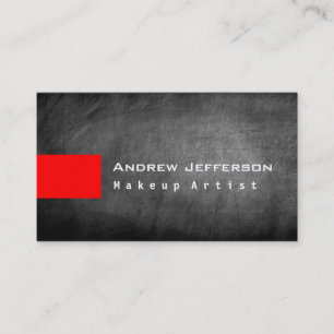 Chalkboard Grey Red Makeup Artist Business Card