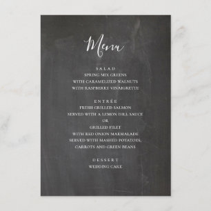 Chalkboard grey wedding. Modern simple blackboard Menu