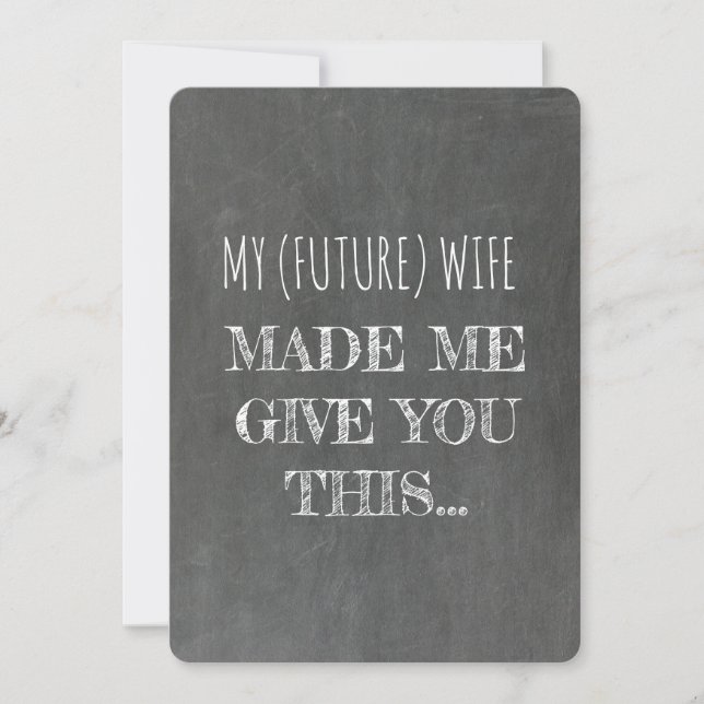 Chalkboard | GROOMSMAN | BEST MAN Funny Proposal Invitation (Front)