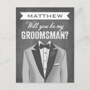 Chalkboard Groomsman Groomsman Invitation