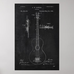 Chalkboard Guitar Patent Poster
