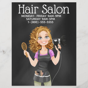 Chalkboard Hair Salon Promotional Flyer