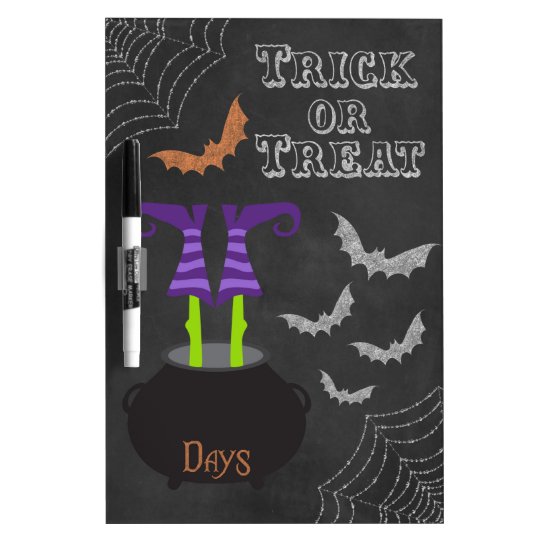 Chalkboard Halloween Countdown Dry Erase Board Zazzle.co.uk