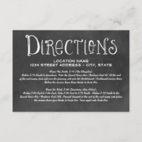 Chalkboard Hand Lettered Wedding Directions