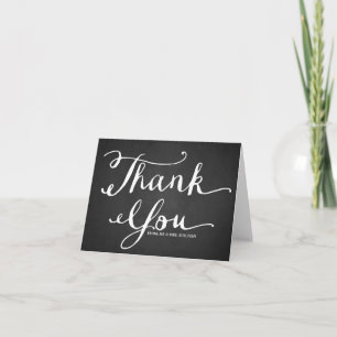 Chalkboard Hand Lettering Overlay Thank You Card
