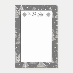 Chalkboard Handdrawn Christmas Trees To Do List Post-it Notes