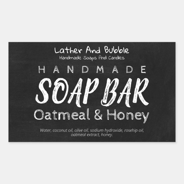 Chalkboard Handmade Soap And Candle Labels (Front)