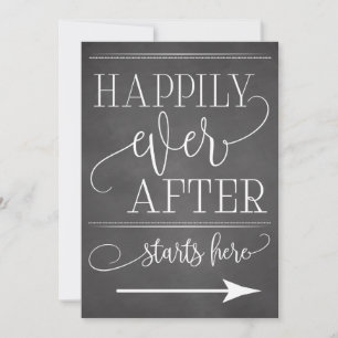 Chalkboard Happily Ever After Starts Here Sign