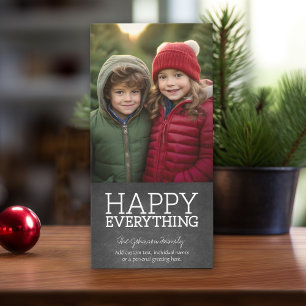 Chalkboard - Happy Everything One Vertical Photo Holiday Card