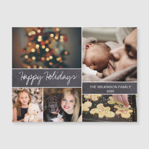 Chalkboard Happy Holidays Family Photo Collage