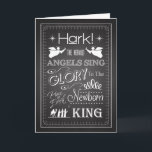 Chalkboard Hark The Herald Angels Sing Card<br><div class="desc">Chalkboard Christian Christmas card with the song,  ‘Hark! The Herald Angels Sing’,  with angels,  north star,  swirls,  and the three wise men. Give this trendy card to the Christian in your life to celebrate the birth of Jesus Christ.</div>