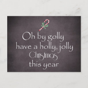 Chalkboard: Have a Holly Jolly Christmas Holiday Postcard