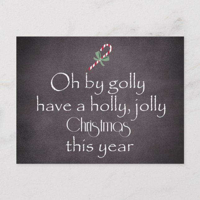 Chalkboard: Have a Holly Jolly Christmas Holiday Postcard (Front)
