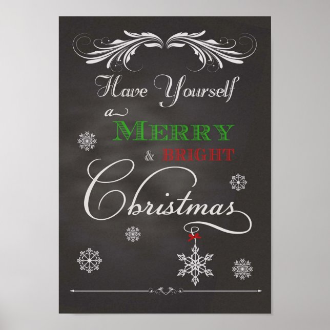 Chalkboard-Have Yourself a Merry & Bright Christma Poster (Front)