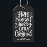 Chalkboard Have Yourself a Merry Little Christmas Gift Tags<br><div class="desc">Have yourself a merry little Christmas. Customisable holiday gift tag featuring hand-lettered Christmas carol with a faux chalkboard background. Personalise by adding names and messages. This rustic modern calligraphy Christmas gift tag is available in a variety of backgrounds.</div>