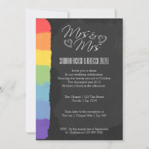 Chalkboard Heart Doodle Wedding With Pride Detail Invitation