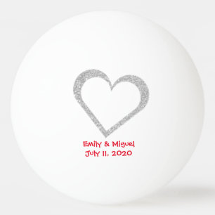 Chalkboard Heart Wedding Favour Ping Pong Ball