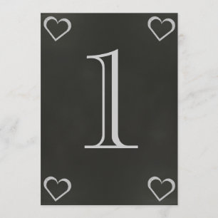 Chalkboard Heart Wedding Table Number Card