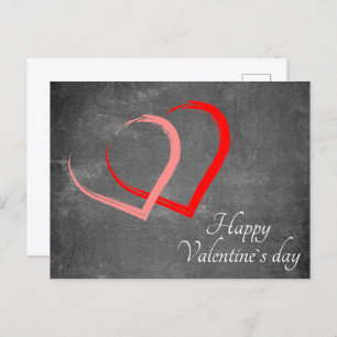 Chalkboard Hearts Valentine`s Day Elegant Holiday Postcard