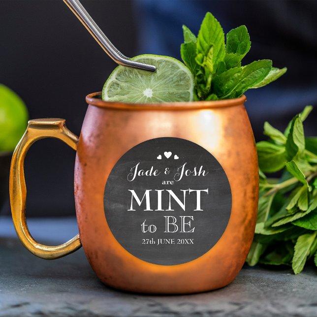 Chalkboard Hearts Wedding Mint Favour Sticker (Creator Uploaded)