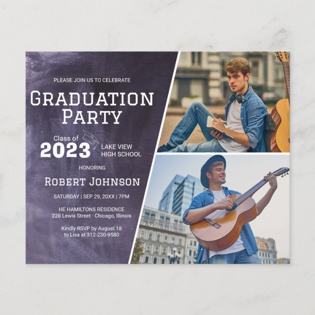 Chalkboard High School Photo Grad Party Budget (Front)