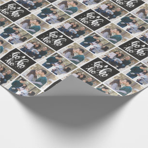 Chalkboard Ho Ho Ho Merry Christmas - 3 Photos Wrapping Paper
