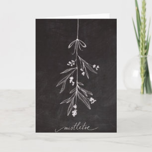 Chalkboard Holiday Mistletoe - Christmas Card