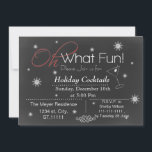 Chalkboard Holiday party Invitation<br><div class="desc">Chalkboard oh what fun! Holiday Cocktails, Christmas Holiday party Invitation</div>