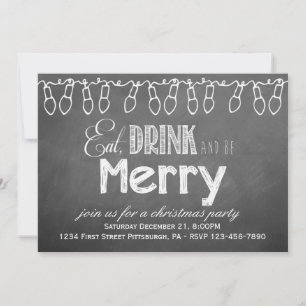 Chalkboard Holiday Party Invitation