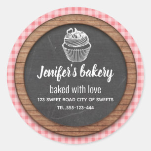 Chalkboard Homemade cupcakes and treats Classic Round Sticker