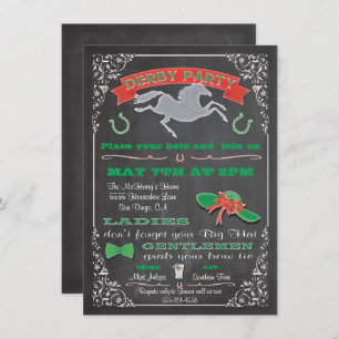 Chalkboard Horse Racing Derby Party Invitation