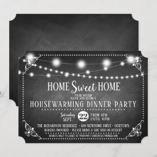 Chalkboard Housewarming Dinner Party Invitation
