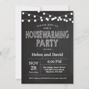 Chalkboard Housewarming Party Home Sweet Home Invitation