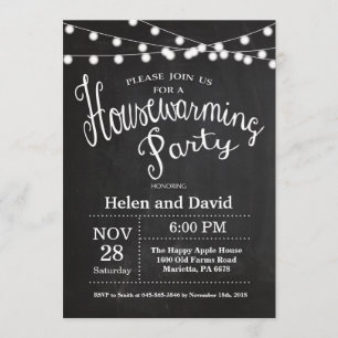 Chalkboard Housewarming Party Home Sweet Home Invitation