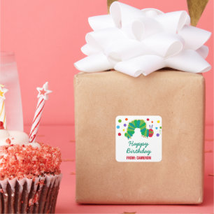 Chalkboard Hungry Caterpillar   Happy Birthday Square Sticker