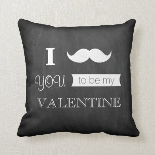 Chalkboard I Moustache You To Be My Valentine Cushion